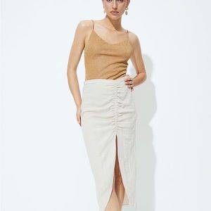 h&m ribbed sparkly gold thong bodysuit